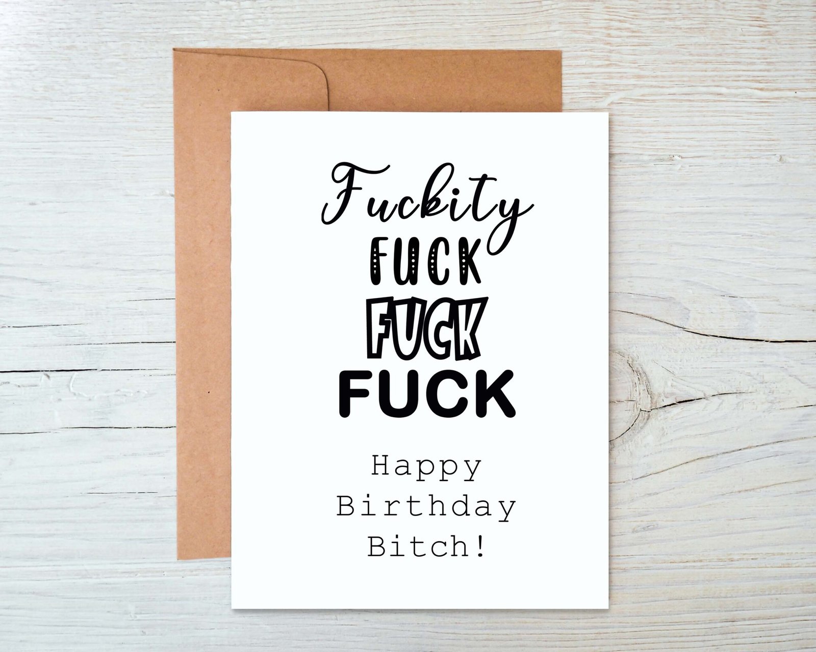 Fuckity Fuck Fuck Fuck Happy Birthday Bitch Card Sycamore Creek Makers